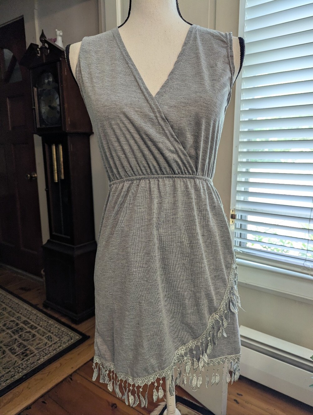 Women's Gray Summer Mini Dress/Swim Coverup Size Medium NWOT